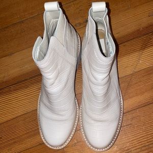Dolce Vita platform heeled white booties